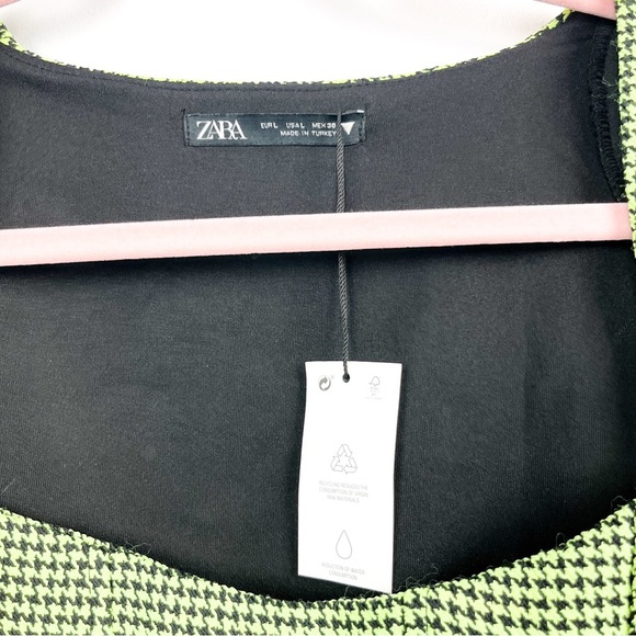 Zara Green and Black Checkered Crop Top - Picture 2 of 13